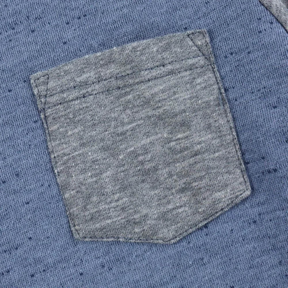 Boys' Blue & Gray Colorblock Short Sleeve Hoodie Tee - Picture 4 of 6